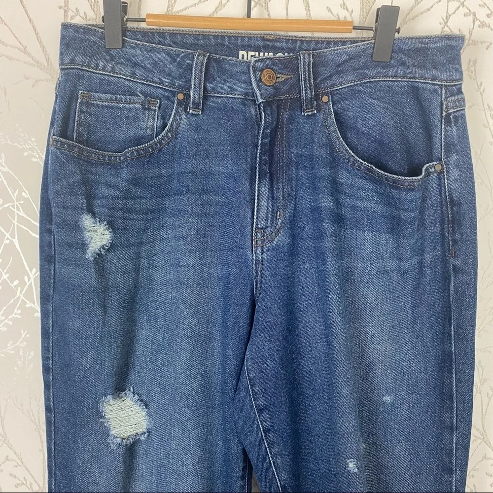 REWASH Super Hi-Rise Mom Jeans 29 Raw Step Hem Distressed - Picture 4 of 14